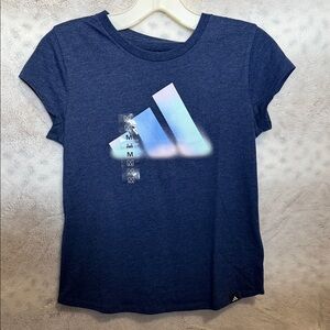 Adidas Kids Navy Tee with Gradient Logo